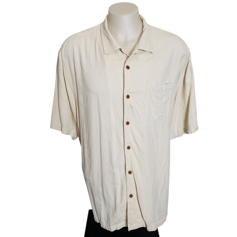 Tommy Bahama Men's 100% Silk Floral Hawaiian Camp Shirt Size 2XB‎